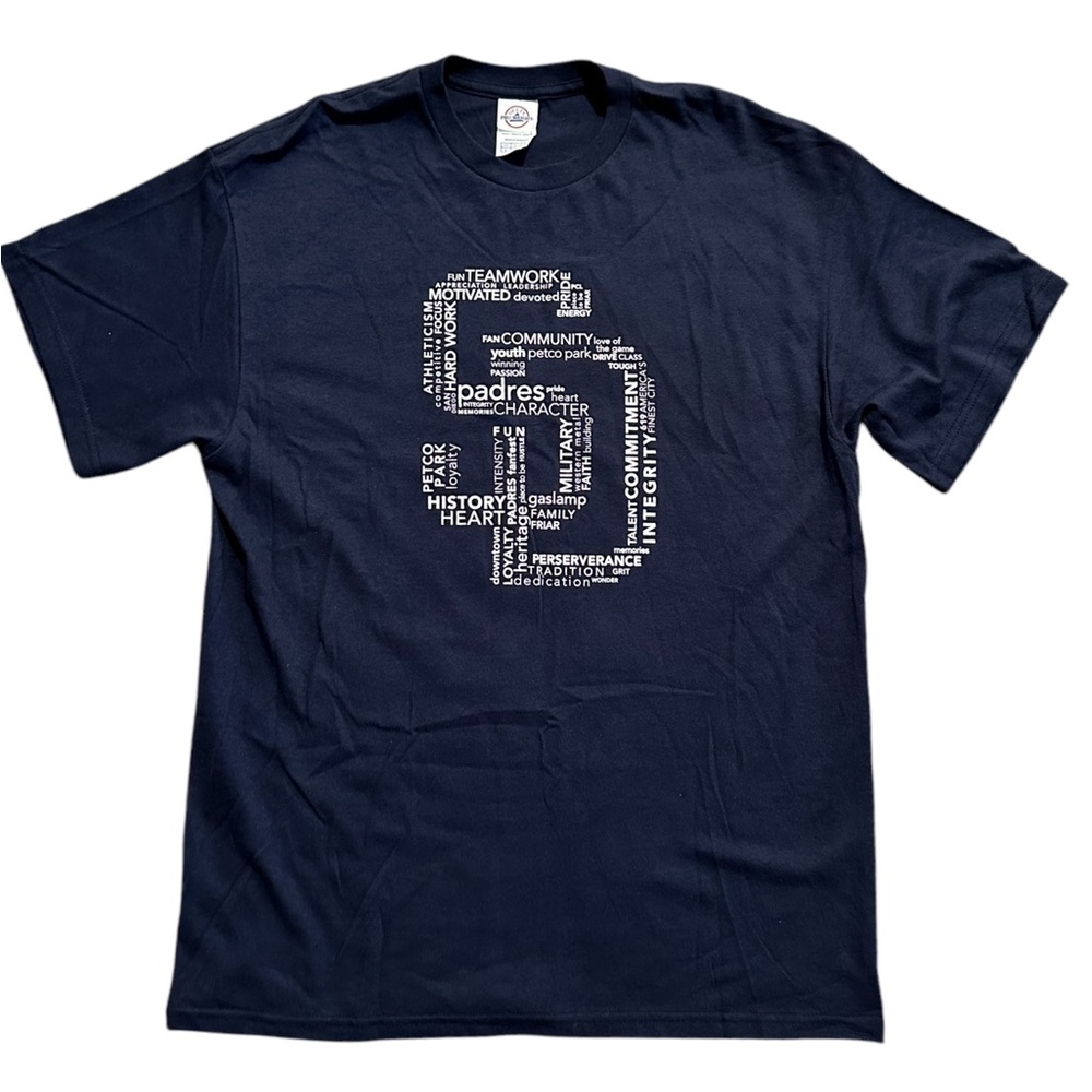 MLB San Diego Padres SD Baseball 2013 Home Sch. Promo T-shirt Blue Large T-shirt